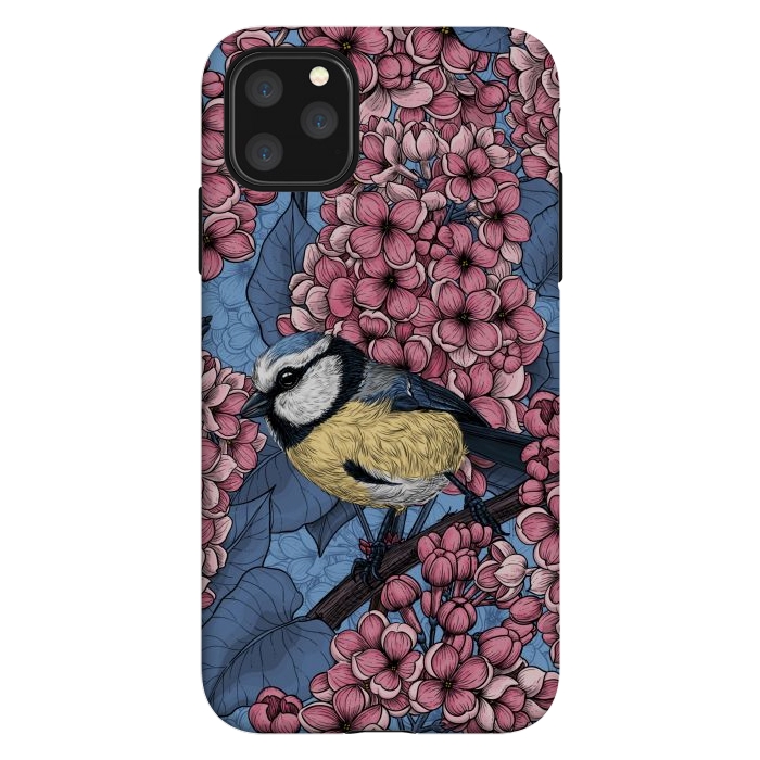 iPhone 11 Pro Max StrongFit Tit bird in the lilac garden 2 by Katerina Kirilova