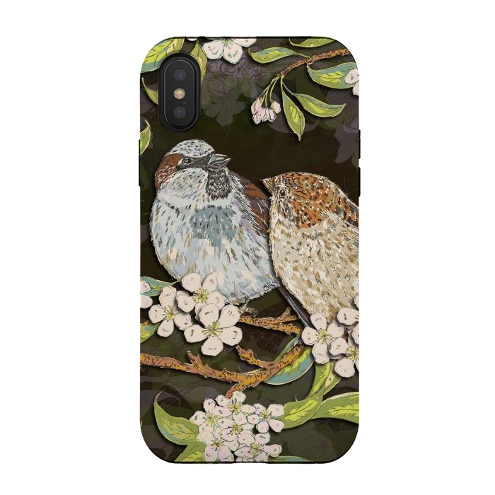 iPhone Xs / X StrongFit Sweet Sparrows by Lotti Brown