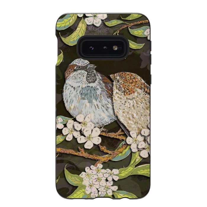 Galaxy S10e StrongFit Sweet Sparrows by Lotti Brown