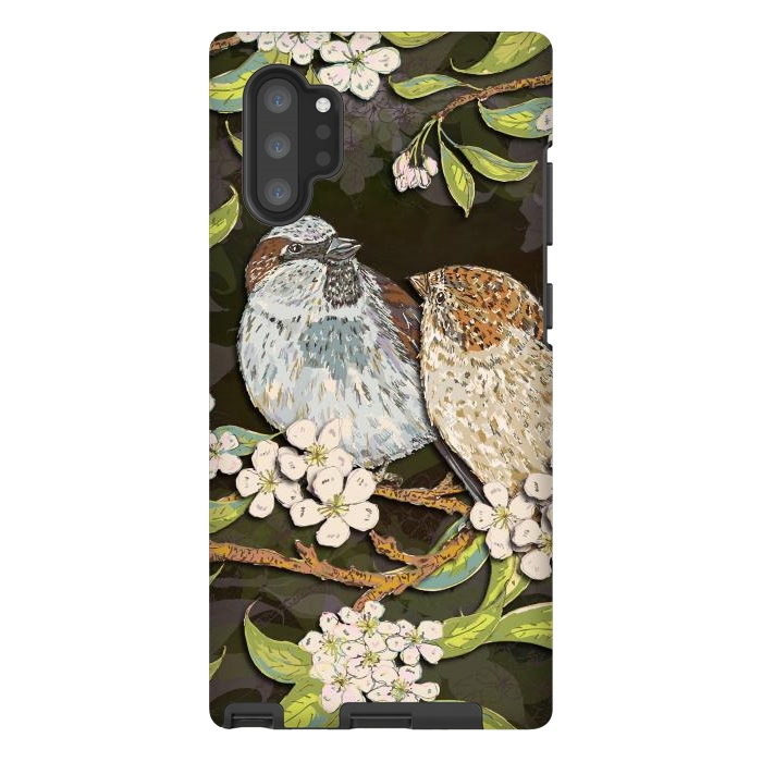 Galaxy Note 10 plus StrongFit Sweet Sparrows by Lotti Brown