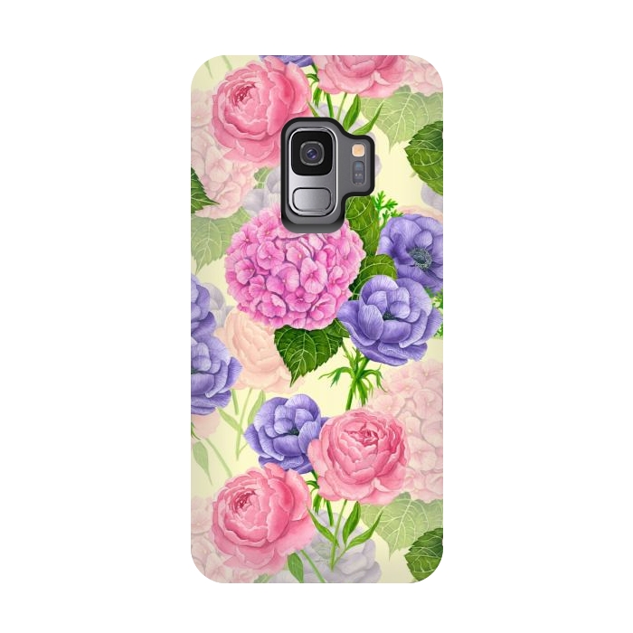 Galaxy S9 StrongFit Spring garden watercolor by Katerina Kirilova