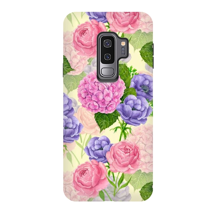 Galaxy S9 plus StrongFit Spring garden watercolor by Katerina Kirilova