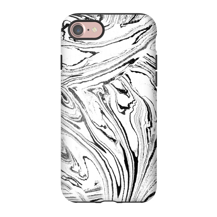 iPhone 7 StrongFit White liquid marble paint by Oana 