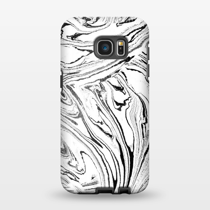 Galaxy S7 EDGE StrongFit White liquid marble paint by Oana 