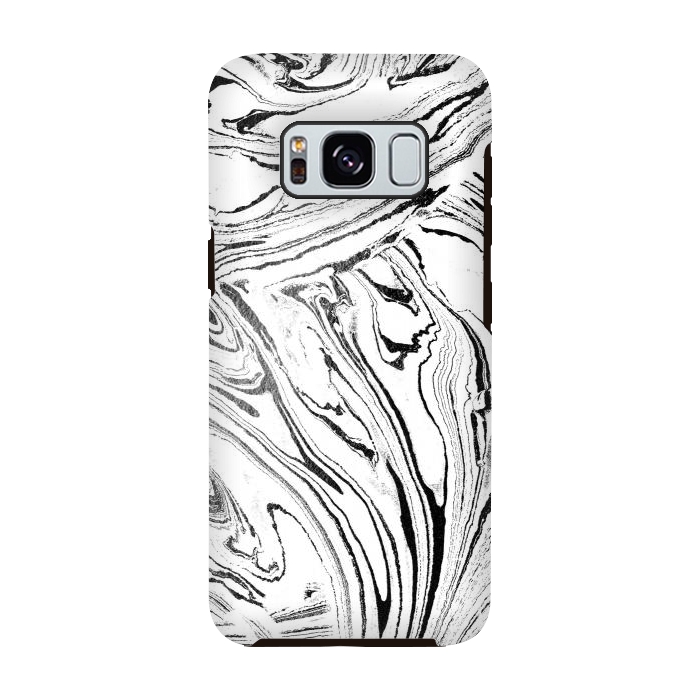 Galaxy S8 StrongFit White liquid marble paint by Oana 