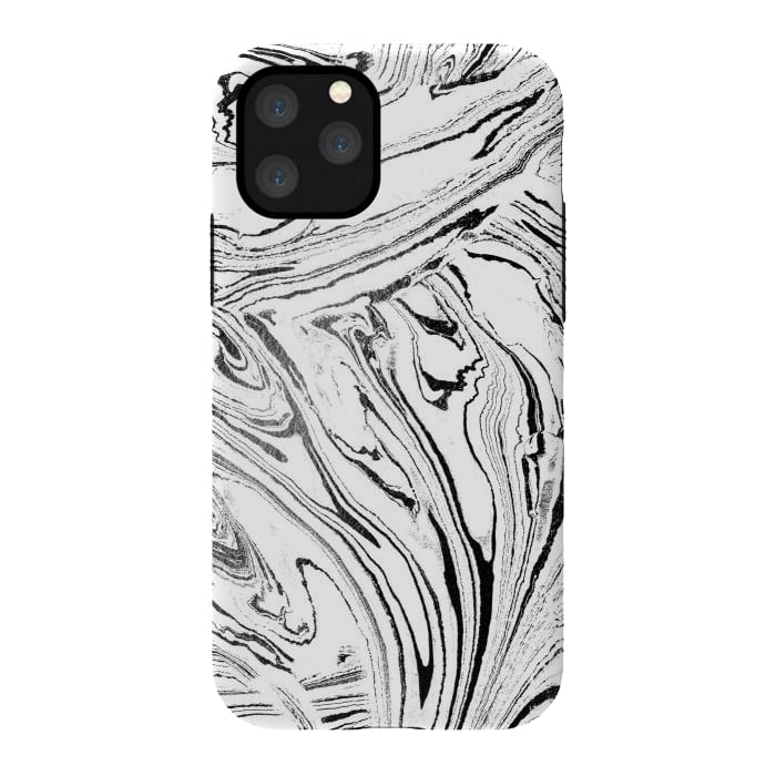 iPhone 11 Pro StrongFit White liquid marble paint by Oana 