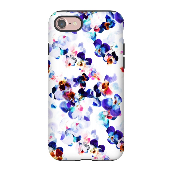 iPhone 7 StrongFit Blue purple pansy petals by Oana 