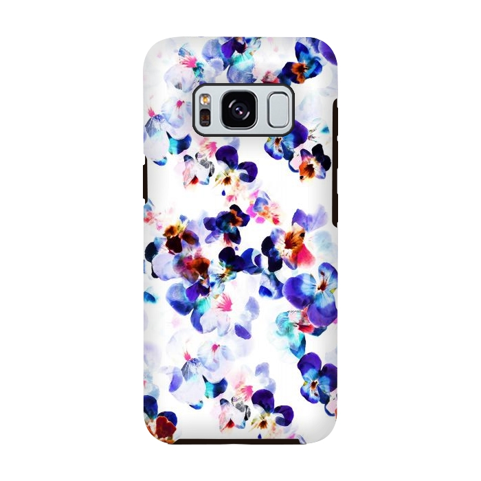 Galaxy S8 StrongFit Blue purple pansy petals by Oana 