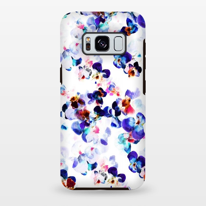 Galaxy S8 plus StrongFit Blue purple pansy petals by Oana 
