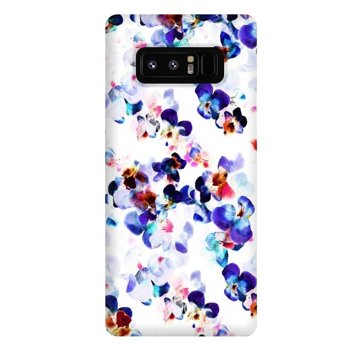 Galaxy Note 8 StrongFit Blue purple pansy petals by Oana 
