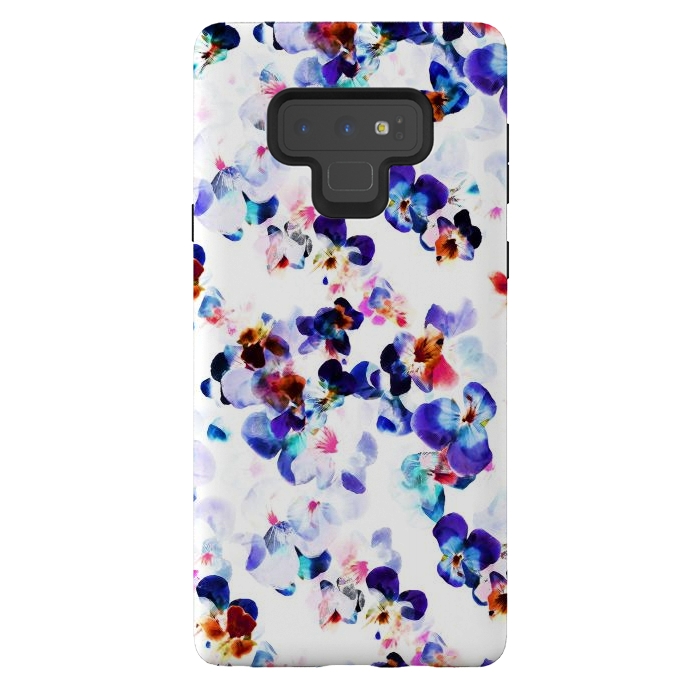 Galaxy Note 9 StrongFit Blue purple pansy petals by Oana 