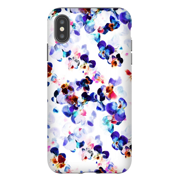 iPhone Xs Max StrongFit Blue purple pansy petals by Oana 
