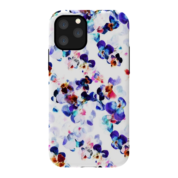 iPhone 11 Pro StrongFit Blue purple pansy petals by Oana 