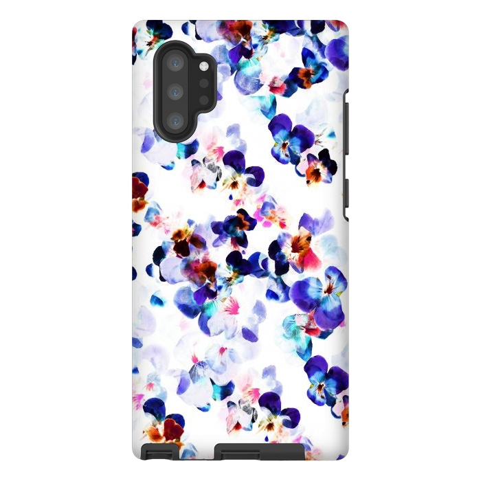 Galaxy Note 10 plus StrongFit Blue purple pansy petals by Oana 