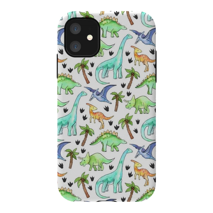 iPhone 11 StrongFit Dino-Mite by Tangerine-Tane