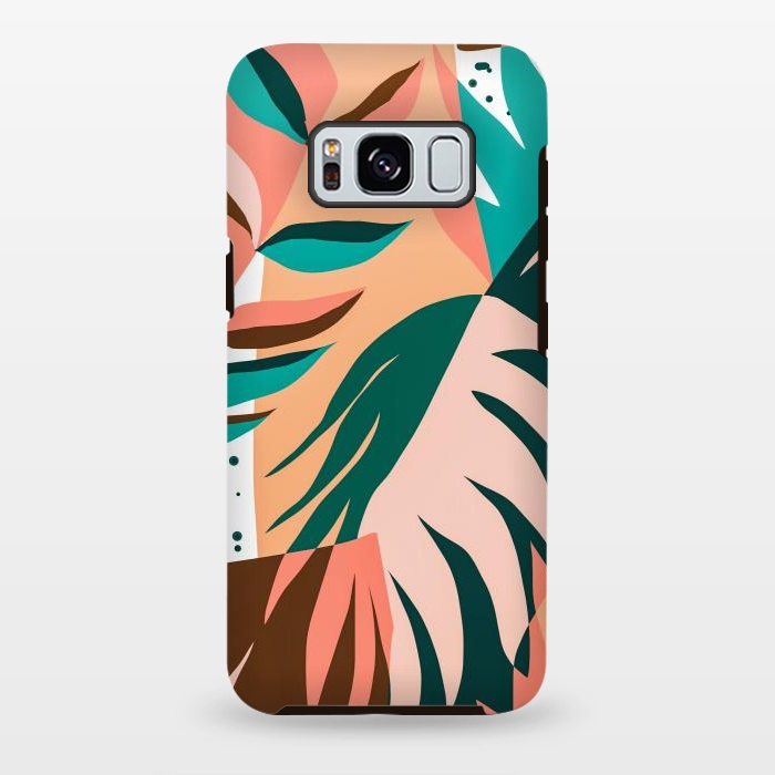 Galaxy S8 plus StrongFit Watching The Leaves Turn, Tropical Autumn Colorful Eclectic Abstract Palm Nature Boho Graphic Design by Uma Prabhakar Gokhale