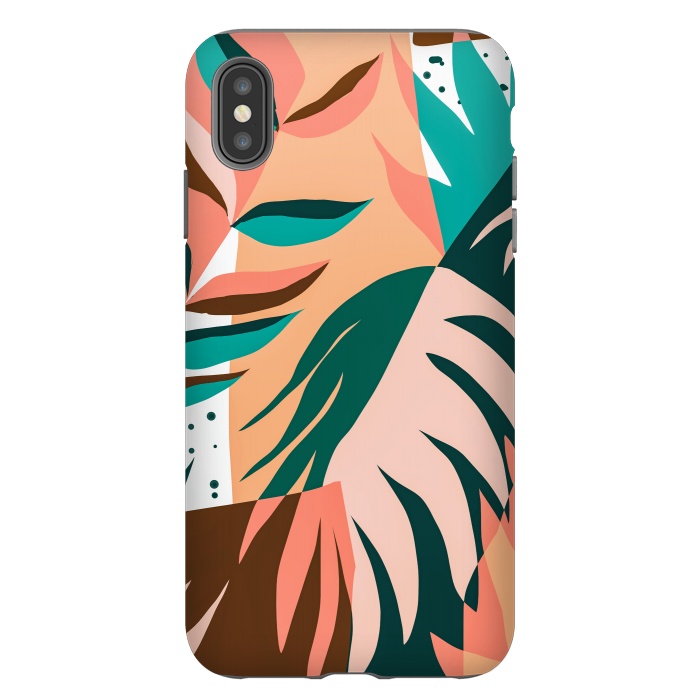 iPhone Xs Max StrongFit Watching The Leaves Turn, Tropical Autumn Colorful Eclectic Abstract Palm Nature Boho Graphic Design by Uma Prabhakar Gokhale
