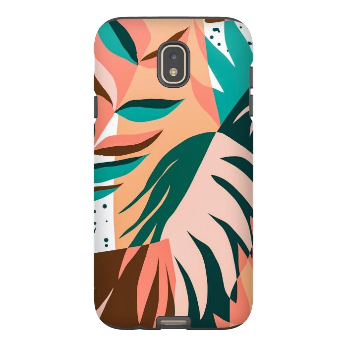 Galaxy J7 StrongFit Watching The Leaves Turn, Tropical Autumn Colorful Eclectic Abstract Palm Nature Boho Graphic Design by Uma Prabhakar Gokhale
