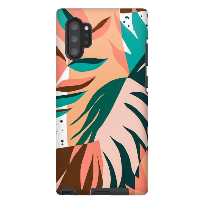 Galaxy Note 10 plus StrongFit Watching The Leaves Turn, Tropical Autumn Colorful Eclectic Abstract Palm Nature Boho Graphic Design by Uma Prabhakar Gokhale