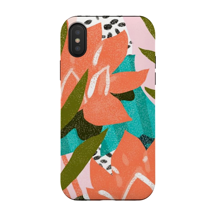 iPhone Xs / X StrongFit Forever in My Garden | Abstract Botanical Nature Plants Floral Painting | Quirky Modern Contemporary by Uma Prabhakar Gokhale