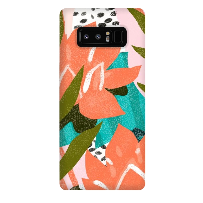 Galaxy Note 8 StrongFit Forever in My Garden | Abstract Botanical Nature Plants Floral Painting | Quirky Modern Contemporary by Uma Prabhakar Gokhale