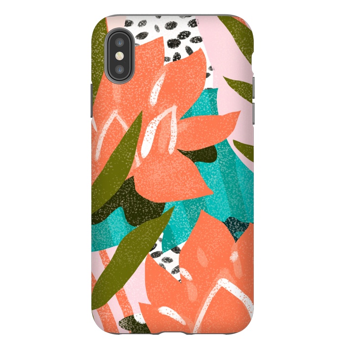 iPhone Xs Max StrongFit Forever in My Garden | Abstract Botanical Nature Plants Floral Painting | Quirky Modern Contemporary by Uma Prabhakar Gokhale