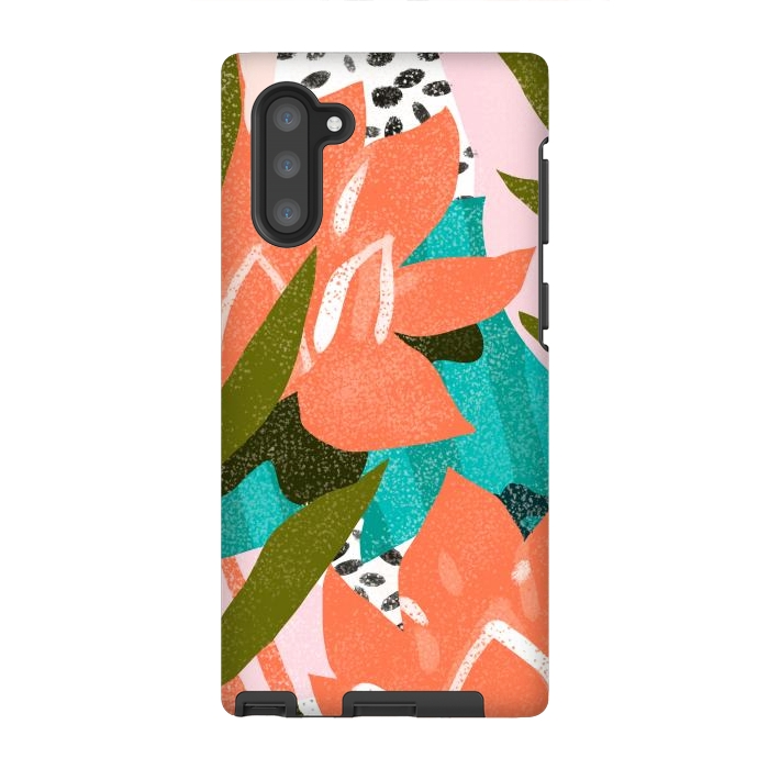 Galaxy Note 10 StrongFit Forever in My Garden | Abstract Botanical Nature Plants Floral Painting | Quirky Modern Contemporary by Uma Prabhakar Gokhale