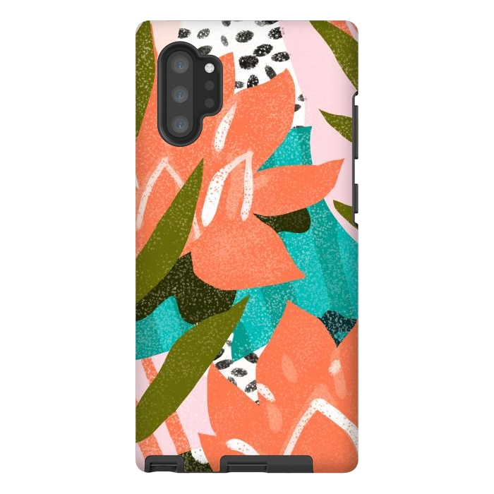 Galaxy Note 10 plus StrongFit Forever in My Garden | Abstract Botanical Nature Plants Floral Painting | Quirky Modern Contemporary by Uma Prabhakar Gokhale