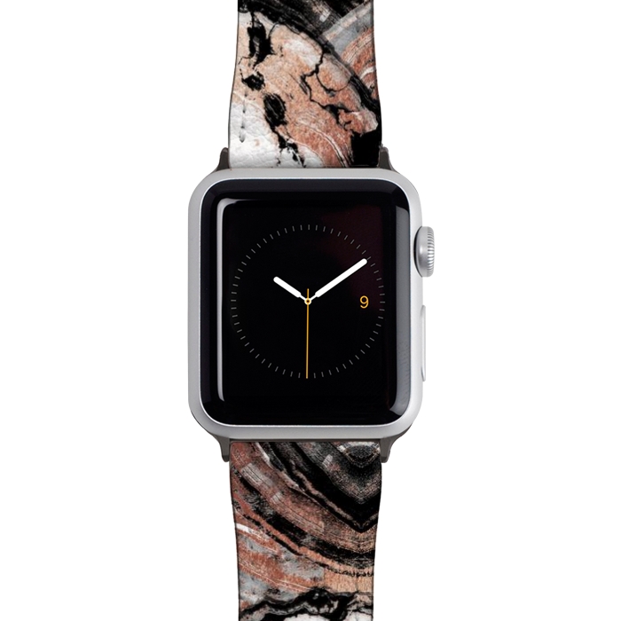 Watch 42mm / 44mm Strap PU leather Rose gold geode marble by Oana 