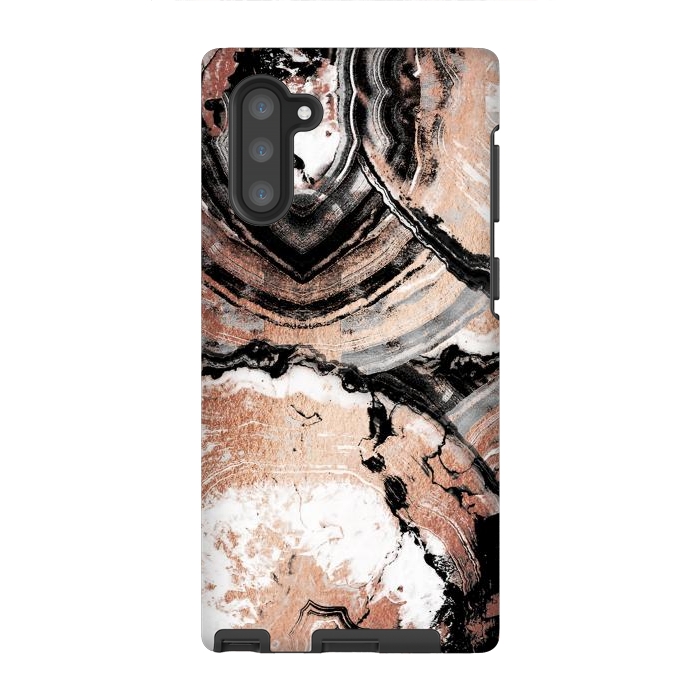 Galaxy Note 10 StrongFit Rose gold geode marble by Oana 
