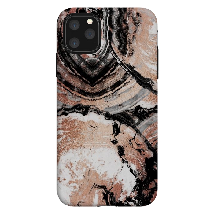 iPhone 11 Pro Max StrongFit Rose gold geode marble by Oana 