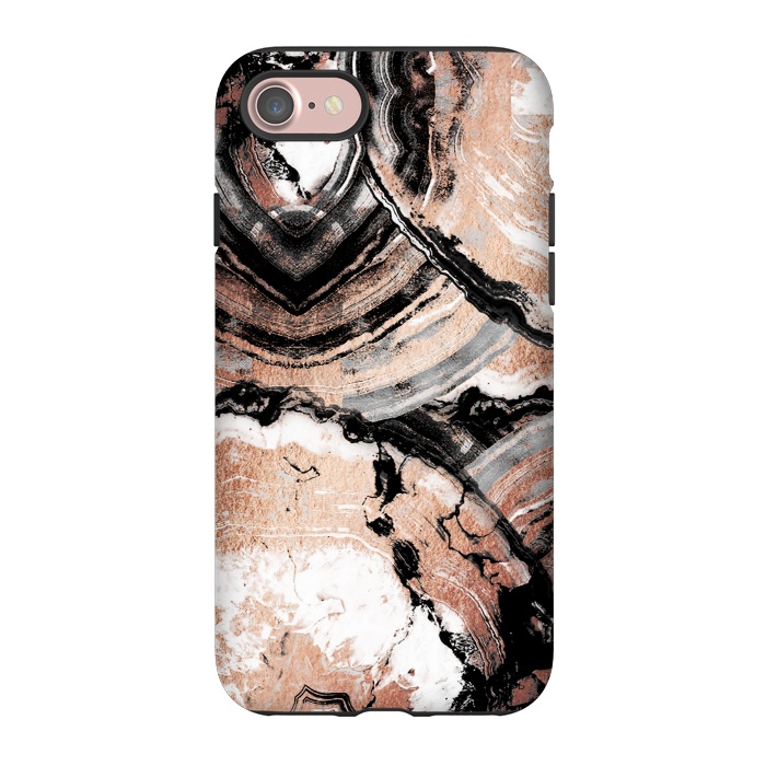 iPhone 7 StrongFit Rose gold geode marble by Oana 