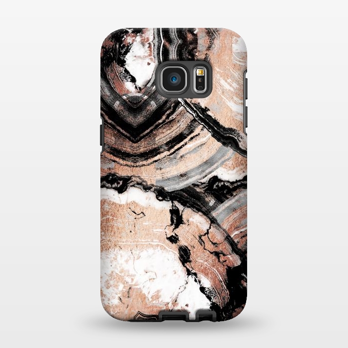 Galaxy S7 EDGE StrongFit Rose gold geode marble by Oana 
