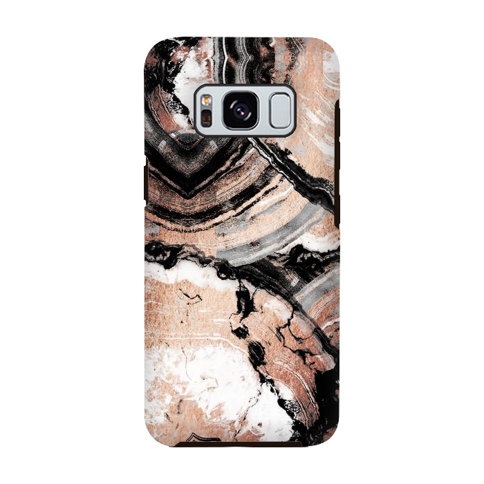 Galaxy S8 StrongFit Rose gold geode marble by Oana 