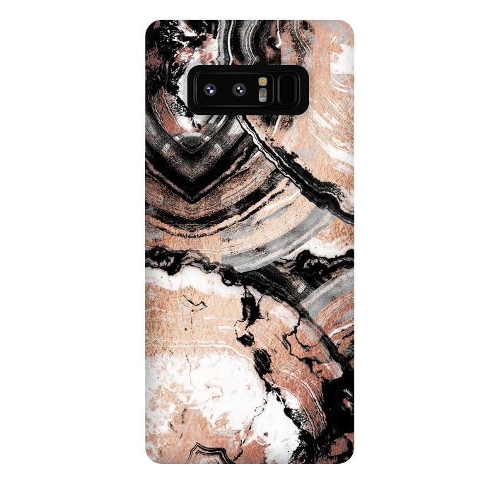 Galaxy Note 8 StrongFit Rose gold geode marble by Oana 