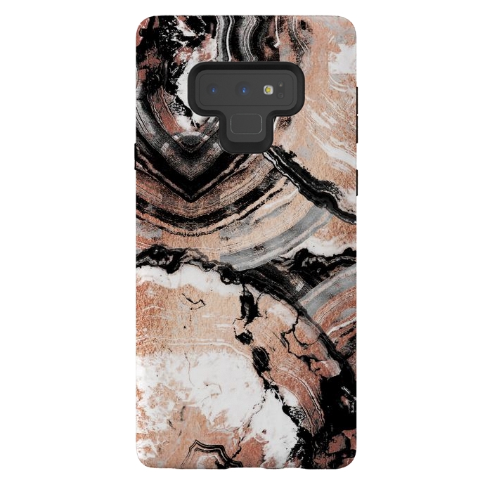 Galaxy Note 9 StrongFit Rose gold geode marble by Oana 