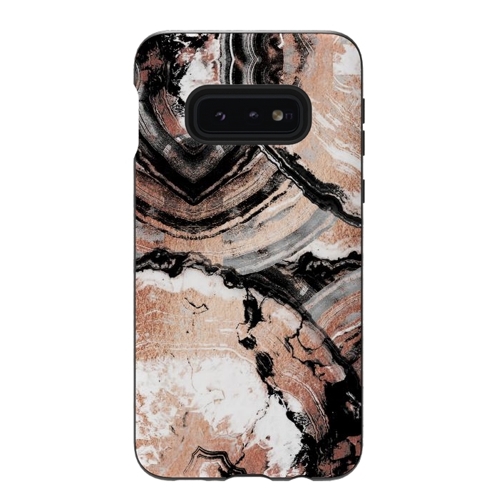 Galaxy S10e StrongFit Rose gold geode marble by Oana 