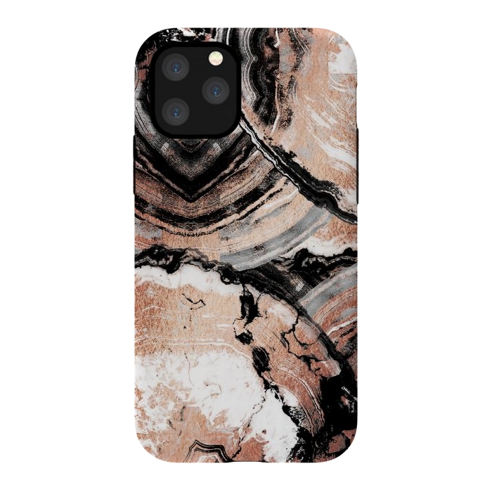 iPhone 11 Pro StrongFit Rose gold geode marble by Oana 