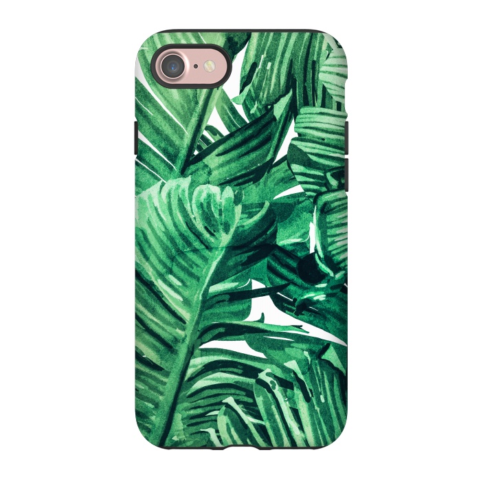 iPhone 7 StrongFit Tropical State of Mind | Watercolor Palm Banana Leaves Painting | Botanical Jungle Bohemian Plants by Uma Prabhakar Gokhale
