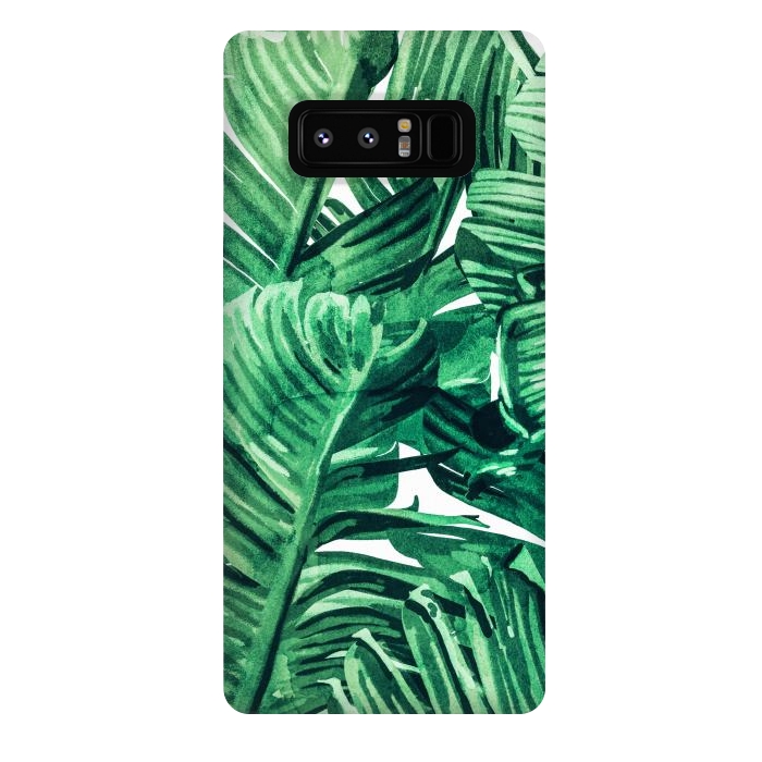 Galaxy Note 8 StrongFit Tropical State of Mind | Watercolor Palm Banana Leaves Painting | Botanical Jungle Bohemian Plants by Uma Prabhakar Gokhale