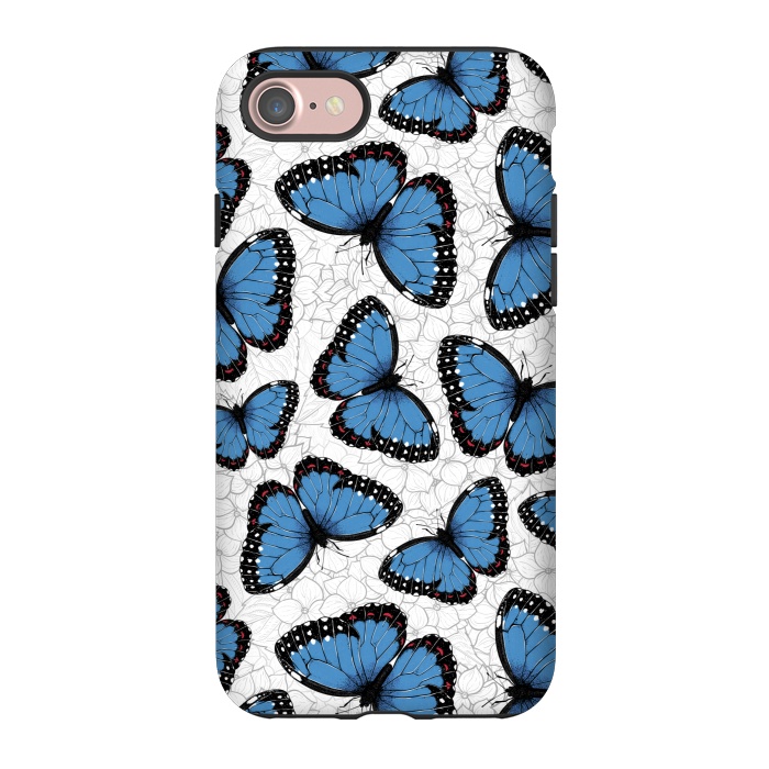 iPhone 7 StrongFit Blue morpho butterflies by Katerina Kirilova