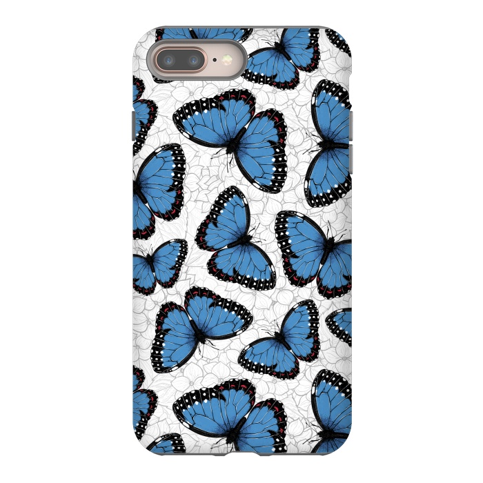 iPhone 7 plus StrongFit Blue morpho butterflies by Katerina Kirilova