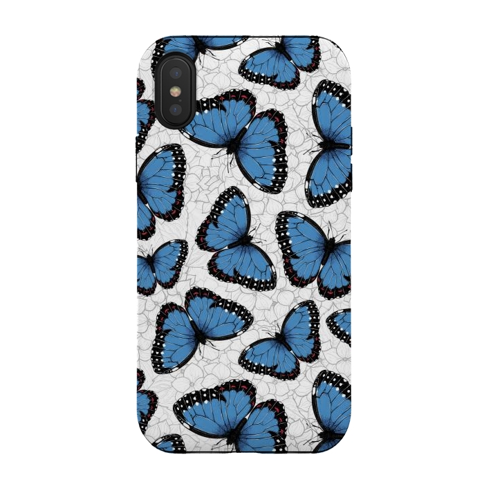 iPhone Xs / X StrongFit Blue morpho butterflies by Katerina Kirilova