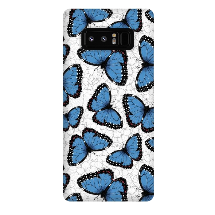 Galaxy Note 8 StrongFit Blue morpho butterflies by Katerina Kirilova