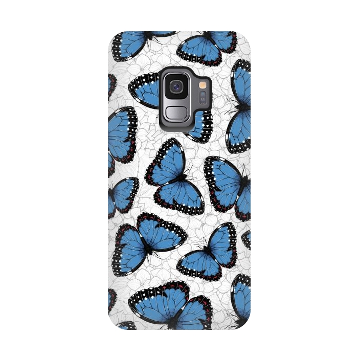 Galaxy S9 StrongFit Blue morpho butterflies by Katerina Kirilova