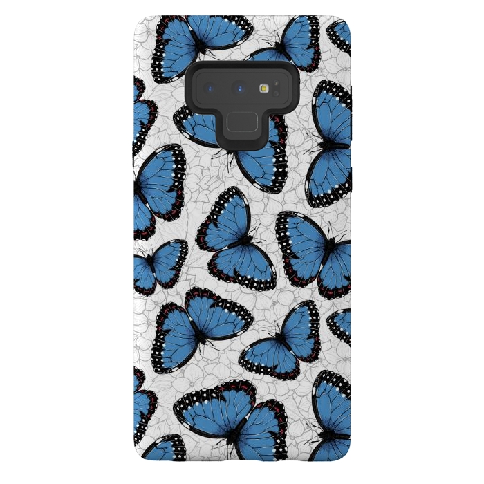 Galaxy Note 9 StrongFit Blue morpho butterflies by Katerina Kirilova
