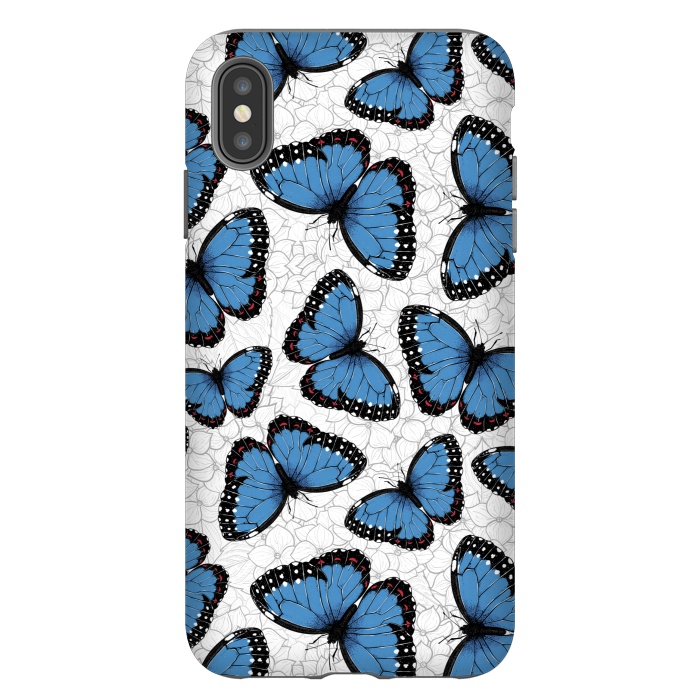 iPhone Xs Max StrongFit Blue morpho butterflies by Katerina Kirilova