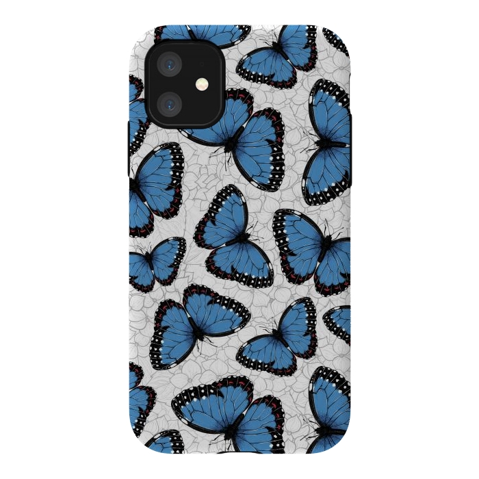 iPhone 11 StrongFit Blue morpho butterflies by Katerina Kirilova