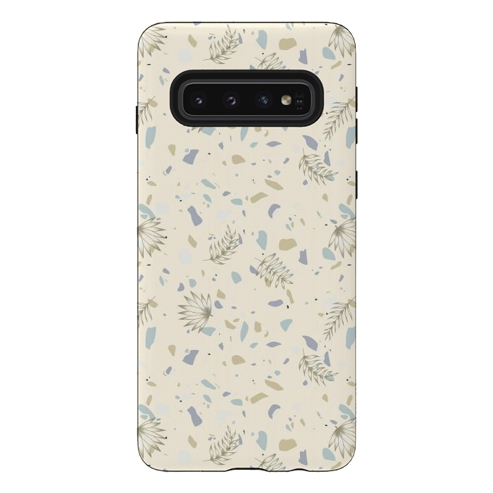 Galaxy S10 StrongFit Leaves on Terrazzo by Barlena
