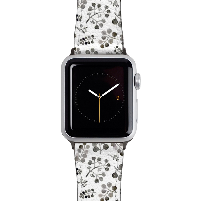 Watch 42mm / 44mm Strap PU leather inky branches by Alena Ganzhela